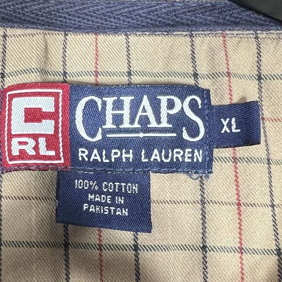 VTG Chaps Ralph Lauren Rugby Polo Shirt Corduroy Men XL Fishing 01978 Colorblock - Picture 11 of 12